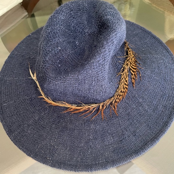 Free People Wyeth navy blue with feather hat🪶 - Picture 2 of 2